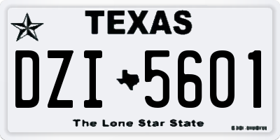 TX license plate DZI5601