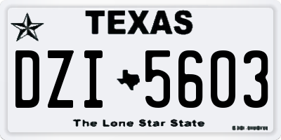 TX license plate DZI5603