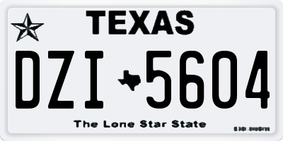TX license plate DZI5604