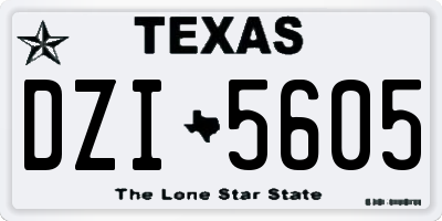 TX license plate DZI5605