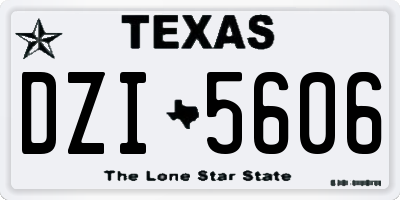 TX license plate DZI5606