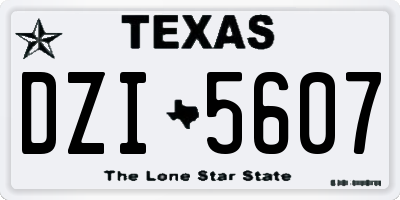 TX license plate DZI5607