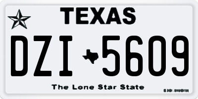 TX license plate DZI5609