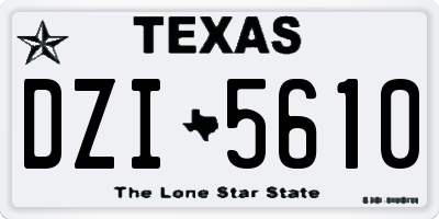 TX license plate DZI5610