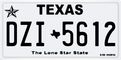 TX license plate DZI5612