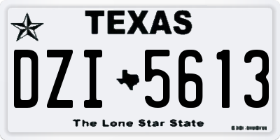 TX license plate DZI5613