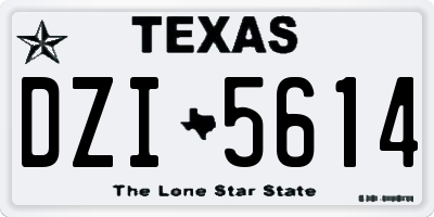TX license plate DZI5614