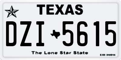 TX license plate DZI5615