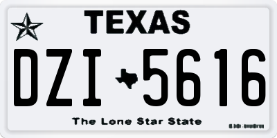 TX license plate DZI5616