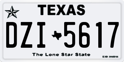 TX license plate DZI5617