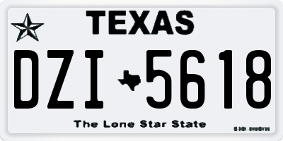 TX license plate DZI5618