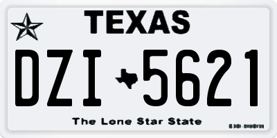 TX license plate DZI5621