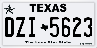 TX license plate DZI5623