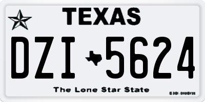 TX license plate DZI5624