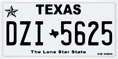 TX license plate DZI5625