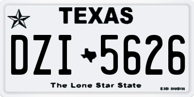 TX license plate DZI5626