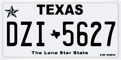 TX license plate DZI5627