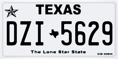 TX license plate DZI5629