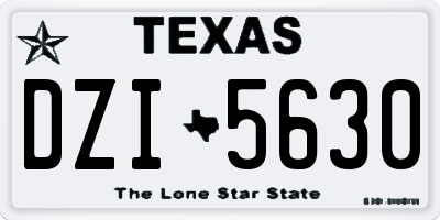 TX license plate DZI5630