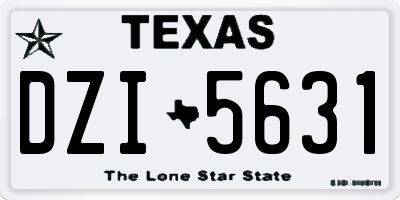TX license plate DZI5631