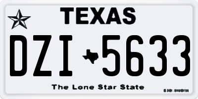 TX license plate DZI5633