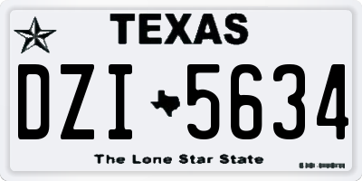 TX license plate DZI5634