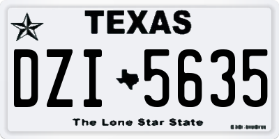 TX license plate DZI5635