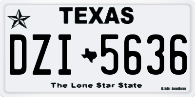 TX license plate DZI5636