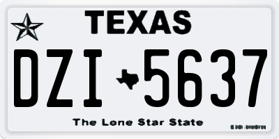 TX license plate DZI5637