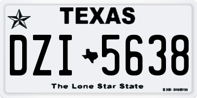 TX license plate DZI5638