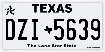 TX license plate DZI5639
