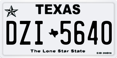 TX license plate DZI5640