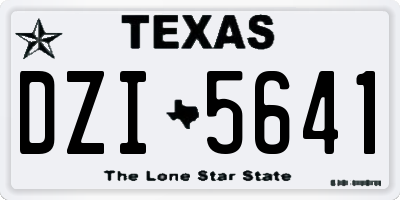 TX license plate DZI5641