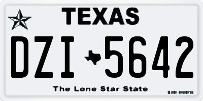 TX license plate DZI5642