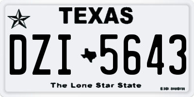 TX license plate DZI5643