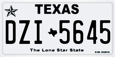 TX license plate DZI5645