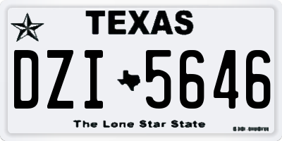 TX license plate DZI5646