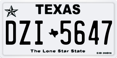 TX license plate DZI5647