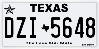 TX license plate DZI5648