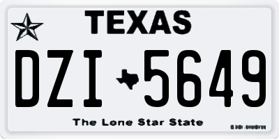 TX license plate DZI5649
