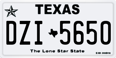 TX license plate DZI5650