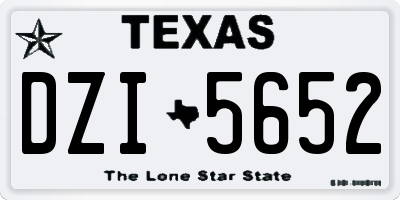 TX license plate DZI5652