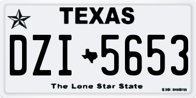 TX license plate DZI5653