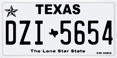 TX license plate DZI5654