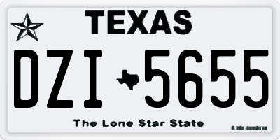 TX license plate DZI5655