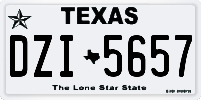 TX license plate DZI5657