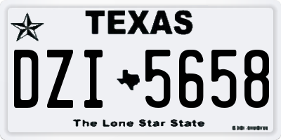 TX license plate DZI5658