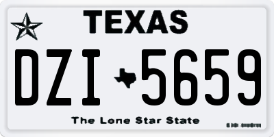 TX license plate DZI5659