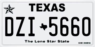 TX license plate DZI5660