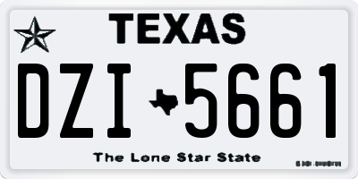 TX license plate DZI5661